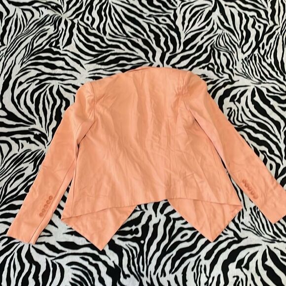 BCBGMaxAzaria Abree peach blush women’s open long sleeve suit jacket blazer - Picture 3 of 13